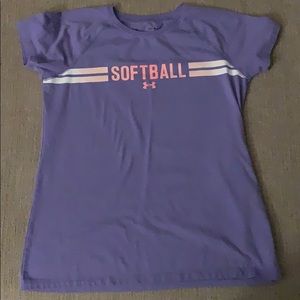Girls Youth Large Under Armour Softball T-shirt